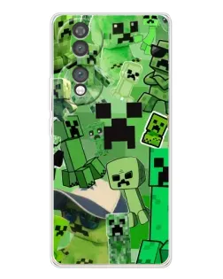 Чехол для Huawei Honor 70 с картинкой «Криперы Minecraft»