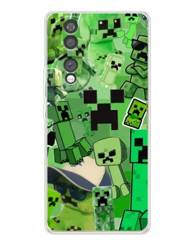 Чехол для Huawei Honor 70 с картинкой «Криперы Minecraft»