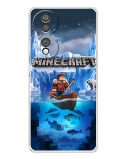 Чехол для Huawei Honor 70 с картинкой «Minecraft ледяной мир»