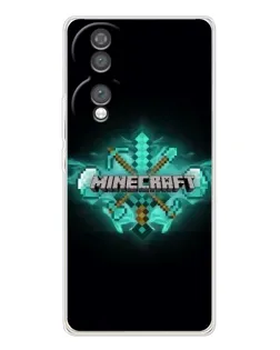 Чехол для Huawei Honor 70 с картинкой «Minecraft Diamond лого»