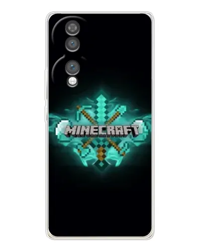 Чехол для Huawei Honor 70 с картинкой «Minecraft Diamond лого»