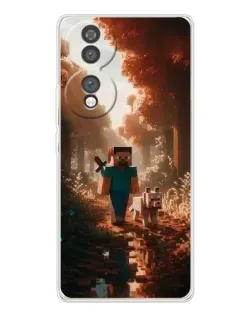 Чехол для Huawei Honor 70 с картинкой «Стив в лесу»