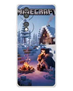 Чехол для Huawei Honor 70 с картинкой «Зимний Minecraft»