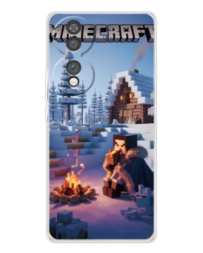 Чехол для Huawei Honor 70 с картинкой «Зимний Minecraft»