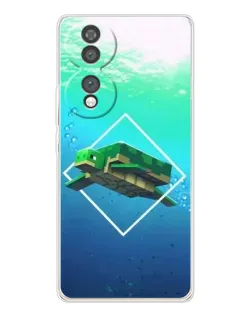 Чехол для Huawei Honor 70 с картинкой «Черепаха Minecraft»