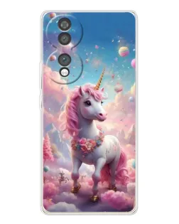 Чехол для Huawei Honor 70 с картинкой «Единорог среди облаков»