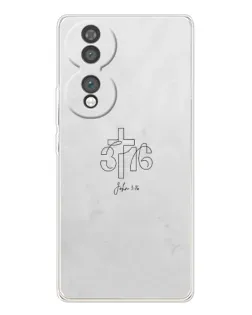 Чехол для Huawei Honor 70 с картинкой «Иоанна 3:16 Крест»