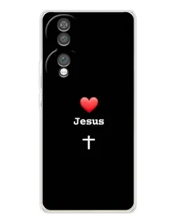 Чехол для Huawei Honor 70 с картинкой «Сердце - Jesus»