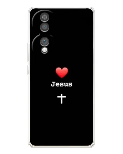 Чехол для Huawei Honor 70 с картинкой «Сердце - Jesus»