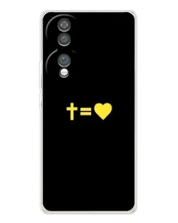 Чехол для Huawei Honor 70 с картинкой «Сердце и Крест»