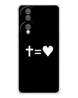 Чехол для Huawei Honor 70 с картинкой «Крест и Сердце»