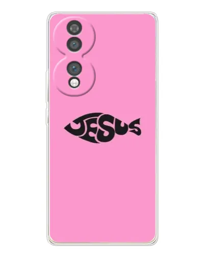 Чехол для Huawei Honor 70 с картинкой «Розовый символ  Jesus»