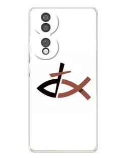 Чехол для Huawei Honor 70 с картинкой «Рыба и крест»