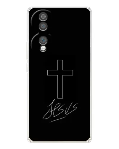 Чехол для Huawei Honor 70 с картинкой «Графический крест Jesus» Чехол для Huawei Honor 70 с картинкой «Графический крест Jesus»