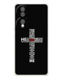 Чехол для Huawei Honor 70 с картинкой «Текстовый крест»