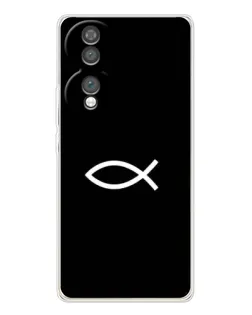Чехол для Huawei Honor 70 с картинкой «Символ рыбы Jesus»