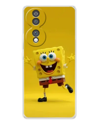 Чехол для Huawei Honor 70 с картинкой «Позитивный Губка Боб»