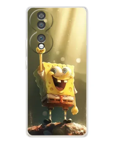 Чехол для Huawei Honor 70 с картинкой «Сияющий Спанч Боб»