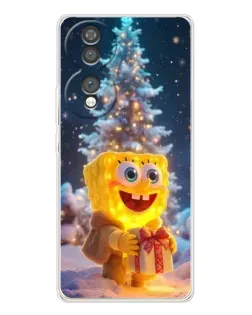 Чехол для Huawei Honor 70 с картинкой «Рождественский Спанч Боб»
