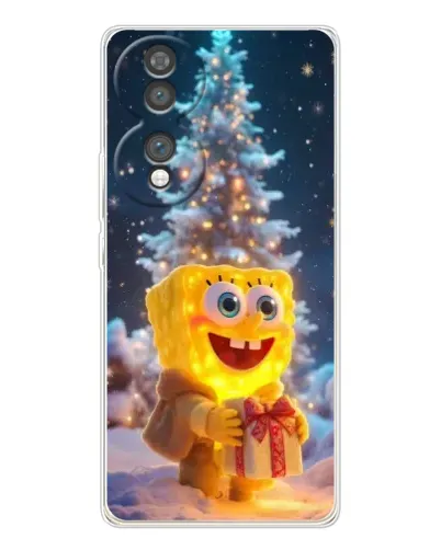Чехол для Huawei Honor 70 с картинкой «Рождественский Спанч Боб»