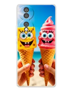 Чехол для Huawei Honor 70 с картинкой «Спанч Боб мороженое»