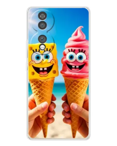 Чехол для Huawei Honor 70 с картинкой «Спанч Боб мороженое»