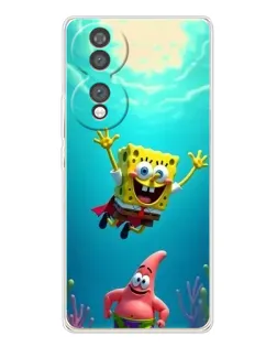 Чехол для Huawei Honor 70 с картинкой «Спанч Боб под водой»