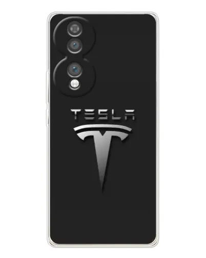 Чехол для Huawei Honor 70 с картинкой «Стальной логотип Tesla»