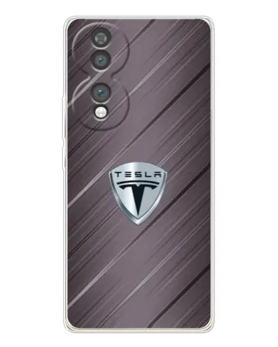 Чехол для Huawei Honor 70 с картинкой «Металлическая текстура Tesla»