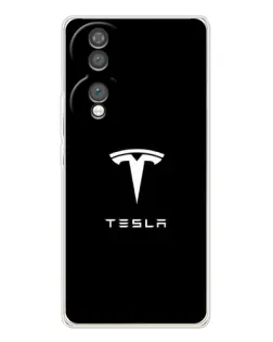 Чехол для Huawei Honor 70 с картинкой «Tesla White Logo»