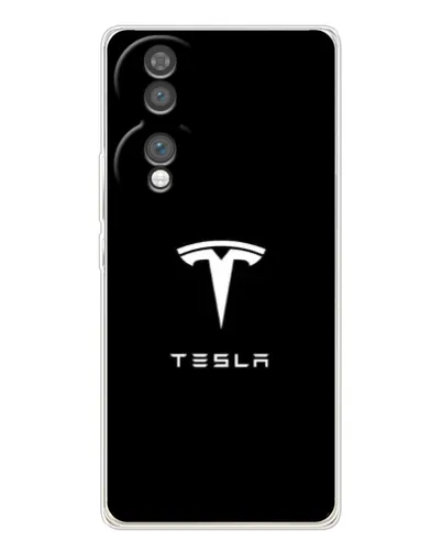 Чехол для Huawei Honor 70 с картинкой «Tesla White Logo»