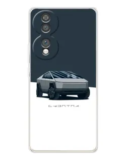 Чехол для Huawei Honor 70 с картинкой «Серебристый Cybertruck Tesla»