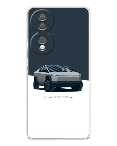 Чехол для Huawei Honor 70 с картинкой «Серебристый Cybertruck Tesla»