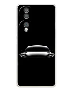 Чехол для Huawei Honor 70 с картинкой «Фары Tesla Night»