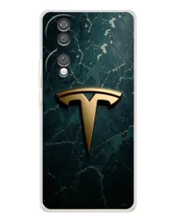 Чехол для Huawei Honor 70 с картинкой «Мраморная Tesla Gold»