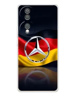 Чехол для Huawei Honor 70 с картинкой «Mercedes — флаг Германии»