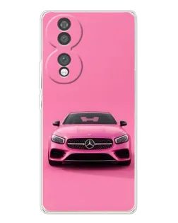 Чехол для Huawei Honor 70 с картинкой «Розовый Mercedes AMG»