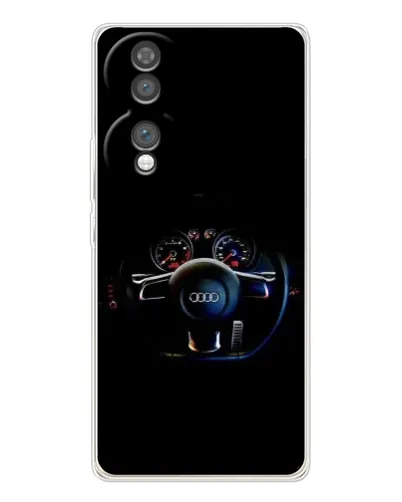 Чехол для Huawei Honor 70 с картинкой «Салон Audi — руль»