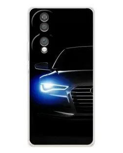 Чехол для Huawei Honor 70 с картинкой «Неоновый взгляд Audi»