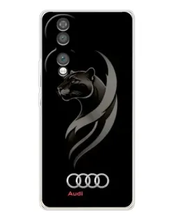 Чехол для Huawei Honor 70 с картинкой «Графика — пантера и Audi»