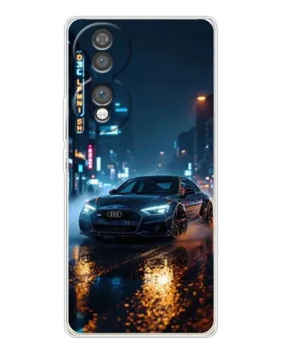Чехол для Huawei Honor 70 с картинкой «Ночной город и Audi»
