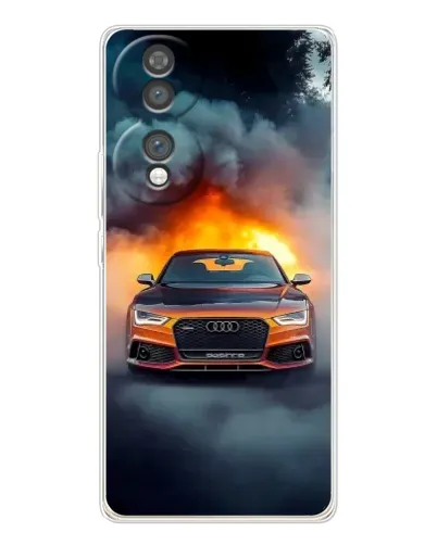 Чехол для Huawei Honor 70 с картинкой «Audi в огненном дыму»