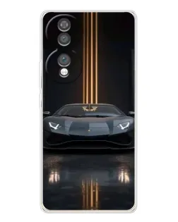 Чехол для Huawei Honor 70 с картинкой «Lamborghini золотые линии»
