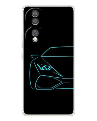 Чехол для Huawei Honor 70 с картинкой «Голубой силуэт Lamborghini»