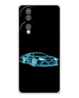 Чехол для Huawei Honor 70 с картинкой «Неоновый контур Lamborghini»