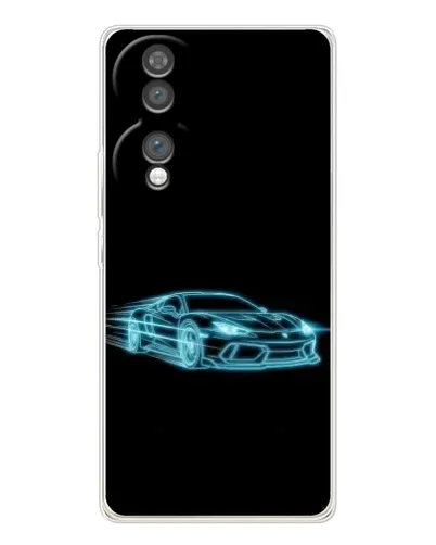 Чехол для Huawei Honor 70 с картинкой «Неоновый контур Lamborghini»