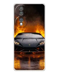Чехол для Huawei Honor 70 с картинкой «Lamborghini в огне»
