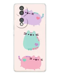Чехол для Huawei Honor 70 с картинкой «Pusheen трио»