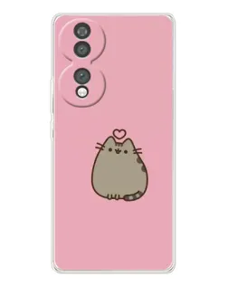 Чехол для Huawei Honor 70 с картинкой «Pusheen сердце»