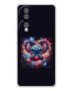 Чехол для Huawei Honor 70 с картинкой «Stitch в цветах»